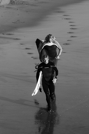 Surfers and Footprints